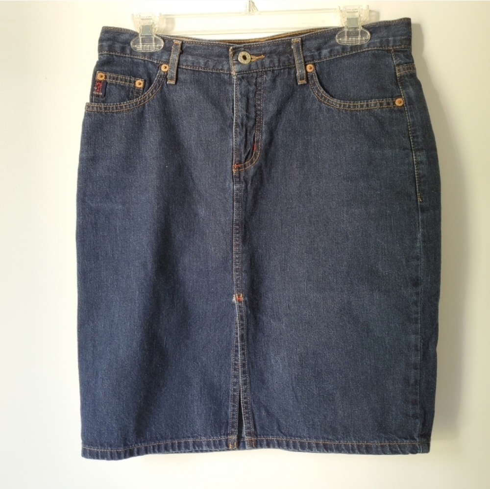 Guess 100% Cotton Pencil Skirt Front Slit Sz 29